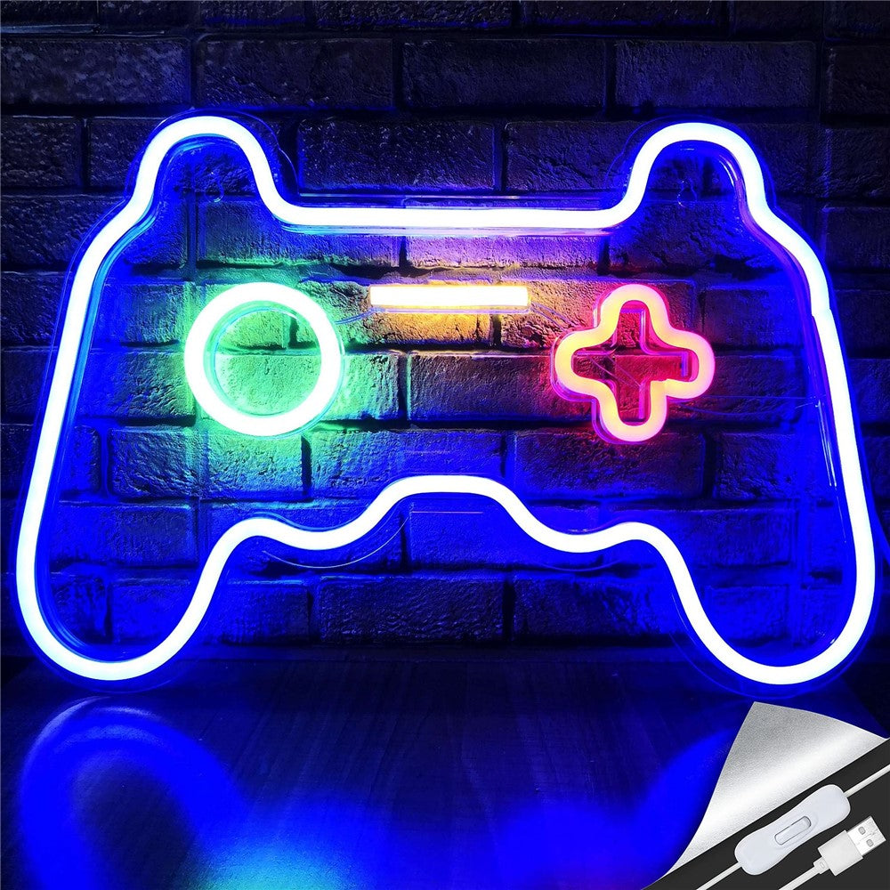 41x28cm Gamepad Design Gaming Neon Light Game Room Wall Decoration Teen Boys Bedroom Atmosphere Lamp