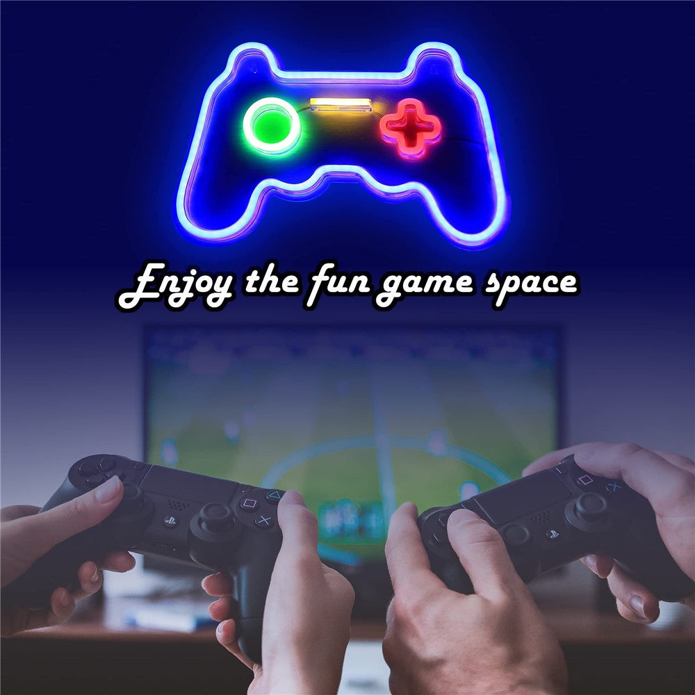 41x28cm Gamepad Design Gaming Neon Light Game Room Wall Decoration Teen Boys Bedroom Atmosphere Lamp