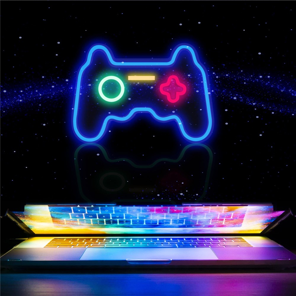 41x28cm Gamepad Design Gaming Neon Light Game Room Wall Decoration Teen Boys Bedroom Atmosphere Lamp