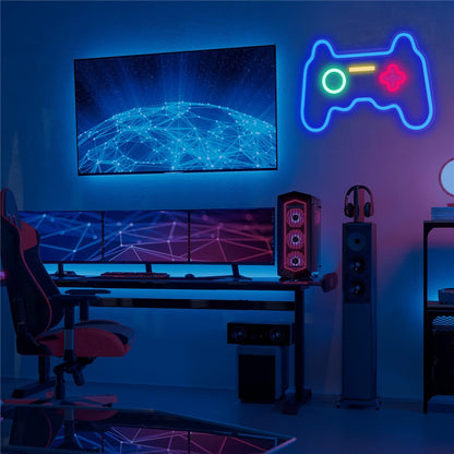 41x28cm Gamepad Design Gaming Neon Light Game Room Wall Decoration Teen Boys Bedroom Atmosphere Lamp
