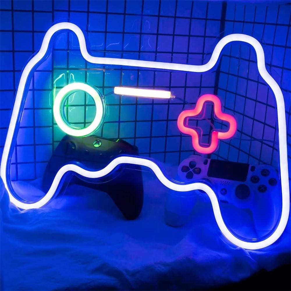 41x28cm Gamepad Design Gaming Neon Light Game Room Wall Decoration Teen Boys Bedroom Atmosphere Lamp