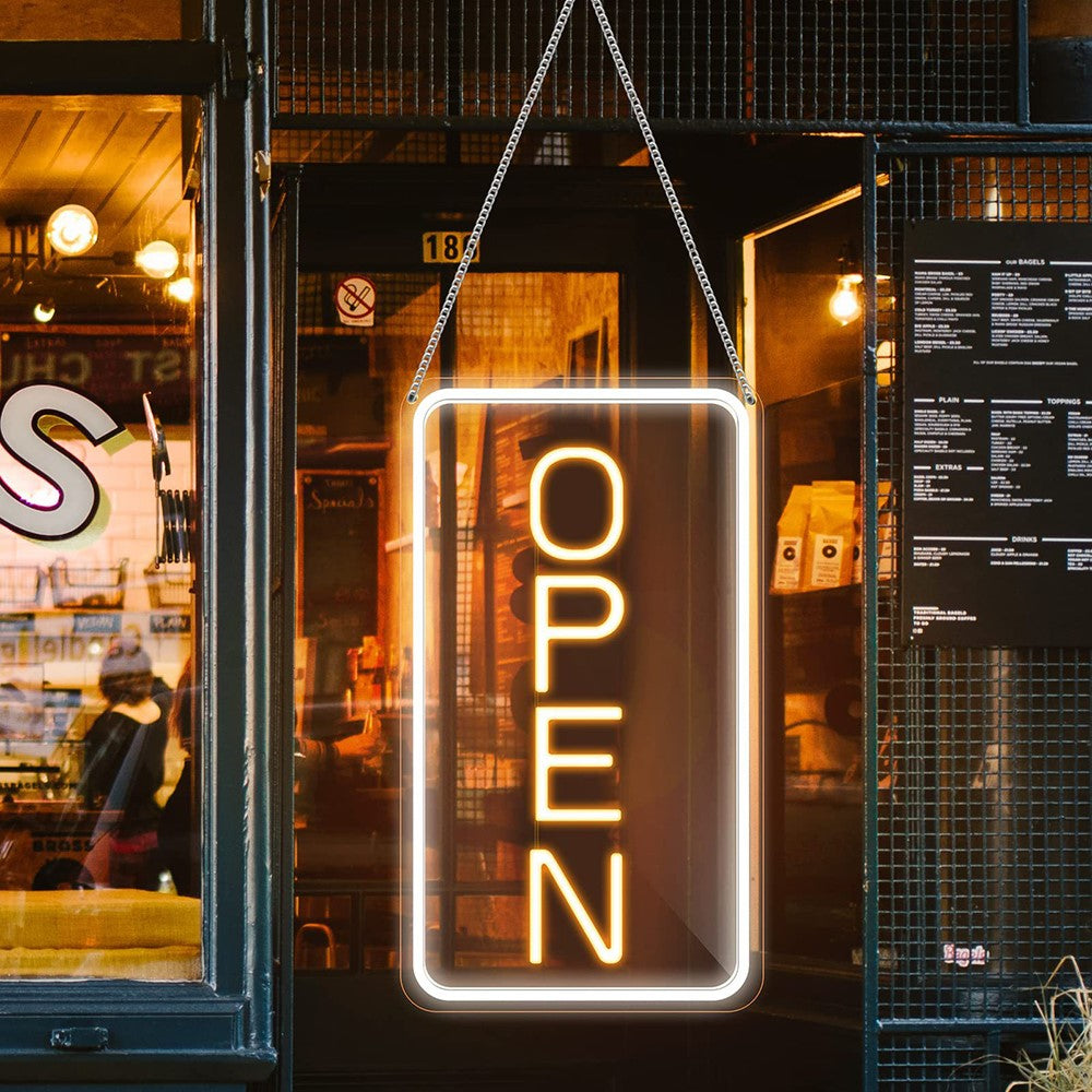Open Sign Neon LED Light Bar Cake Shop Decor Dimmable Business Illuminated Signage