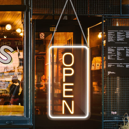 Open Sign Neon LED Light Bar Cake Shop Decor Dimmable Business Illuminated Signage