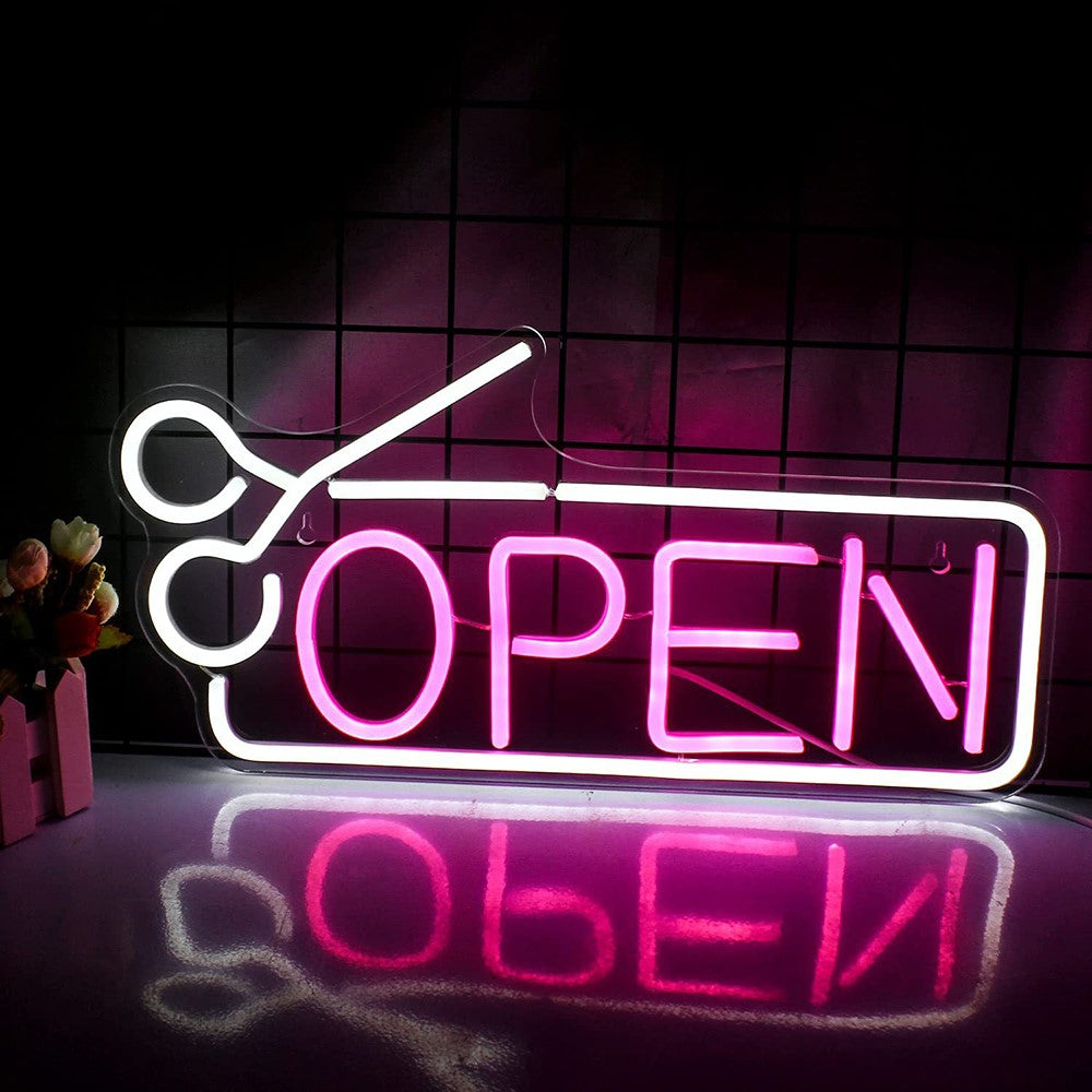 Open Sign Neon LED Light Bar Cake Shop Decor Dimmable Business Illuminated Signage