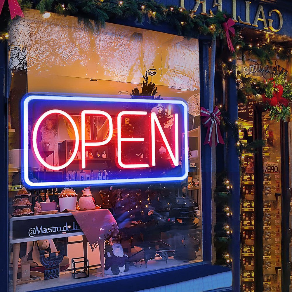 Open Sign Neon LED Light Bar Cake Shop Decor Dimmable Business Illuminated Signage