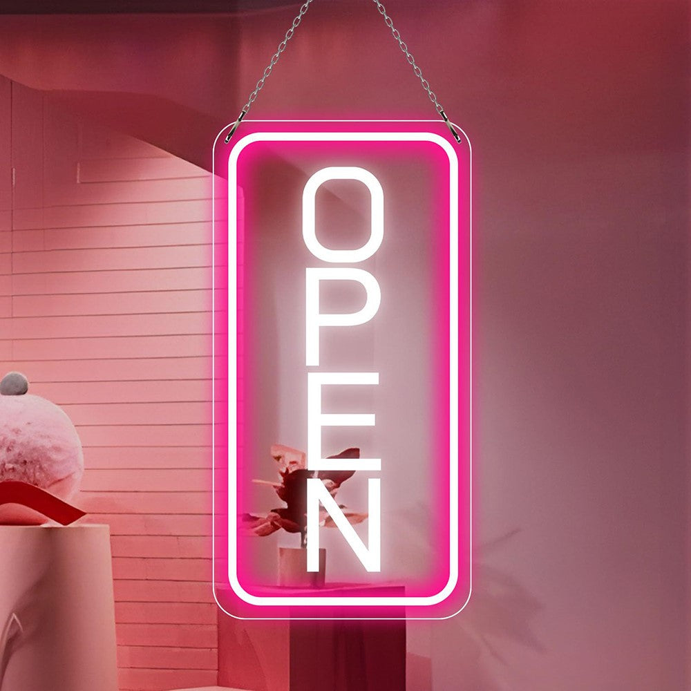 Open Sign Neon LED Light Bar Cake Shop Decor Dimmable Business Illuminated Signage