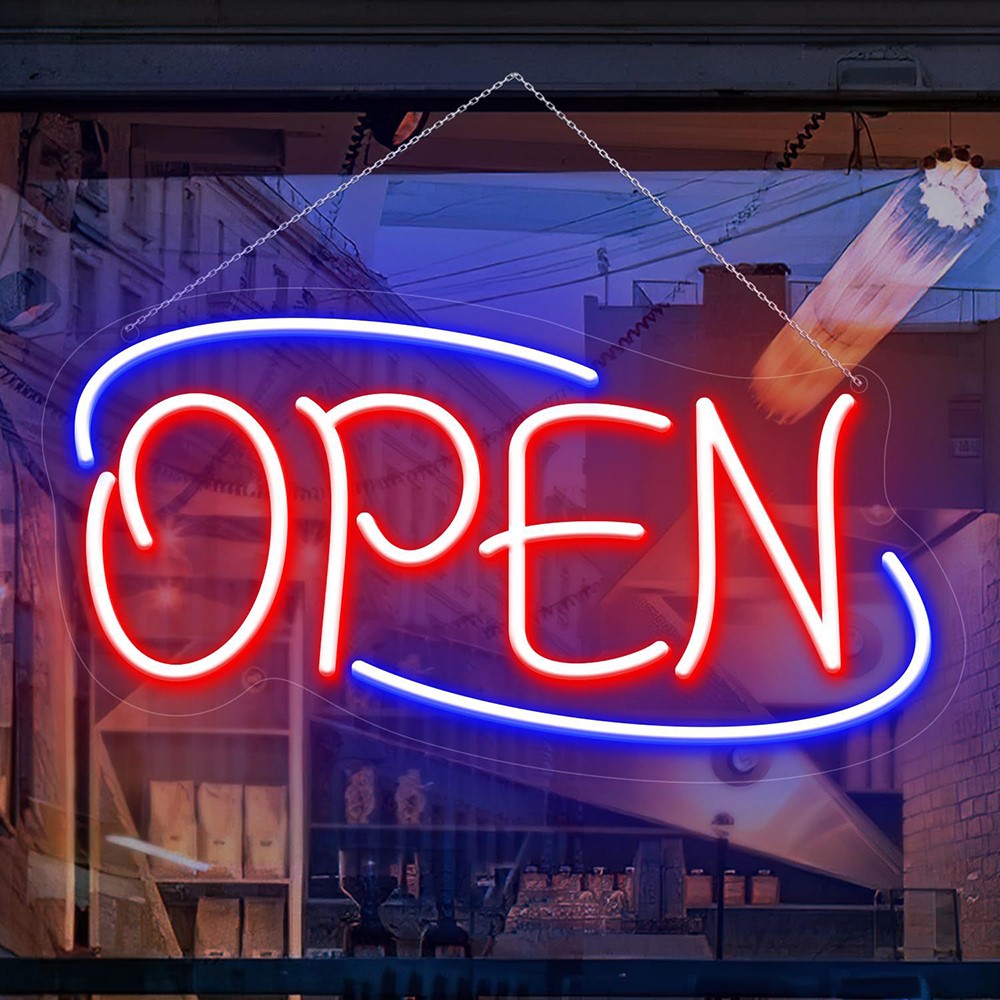 Open Sign Neon LED Light Bar Cake Shop Decor Dimmable Business Illuminated Signage