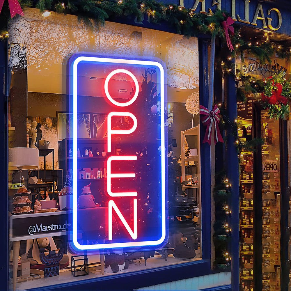 Open Sign Neon LED Light Bar Cake Shop Decor Dimmable Business Illuminated Signage