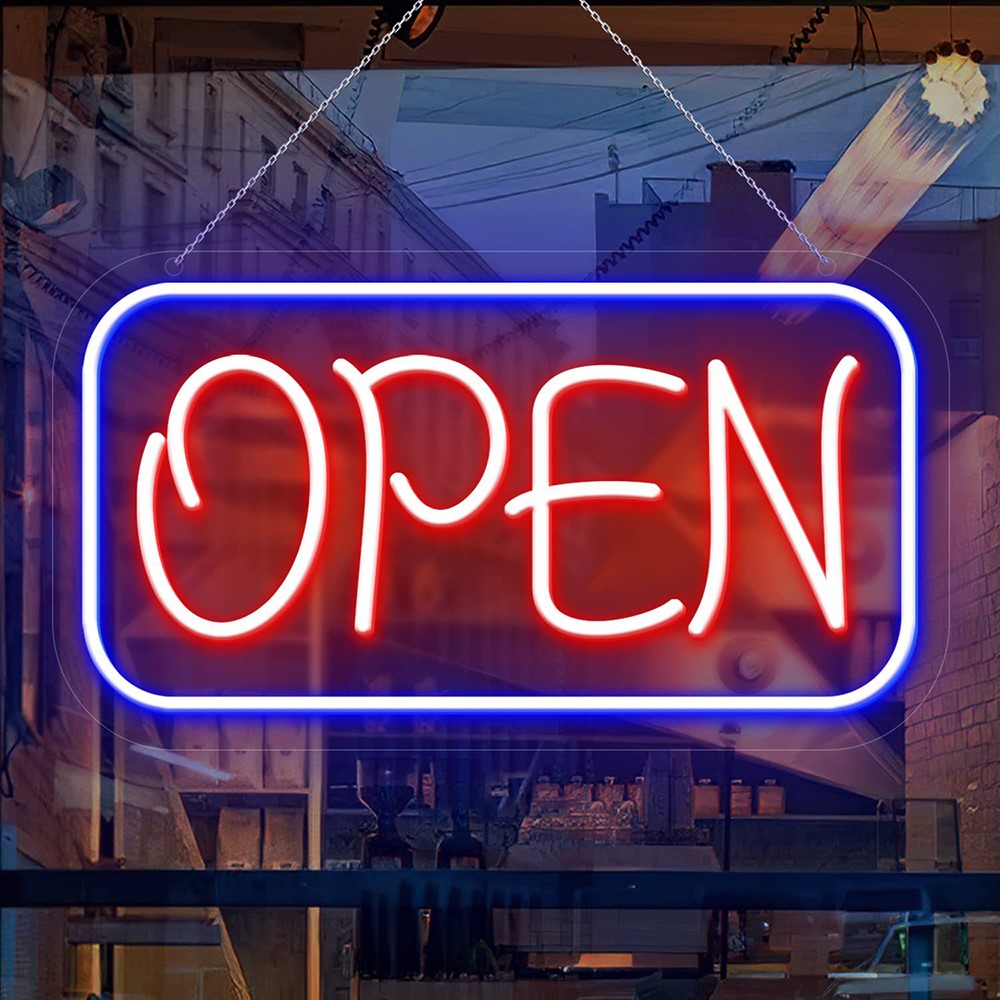 Open Sign Neon LED Light Bar Cake Shop Decor Dimmable Business Illuminated Signage