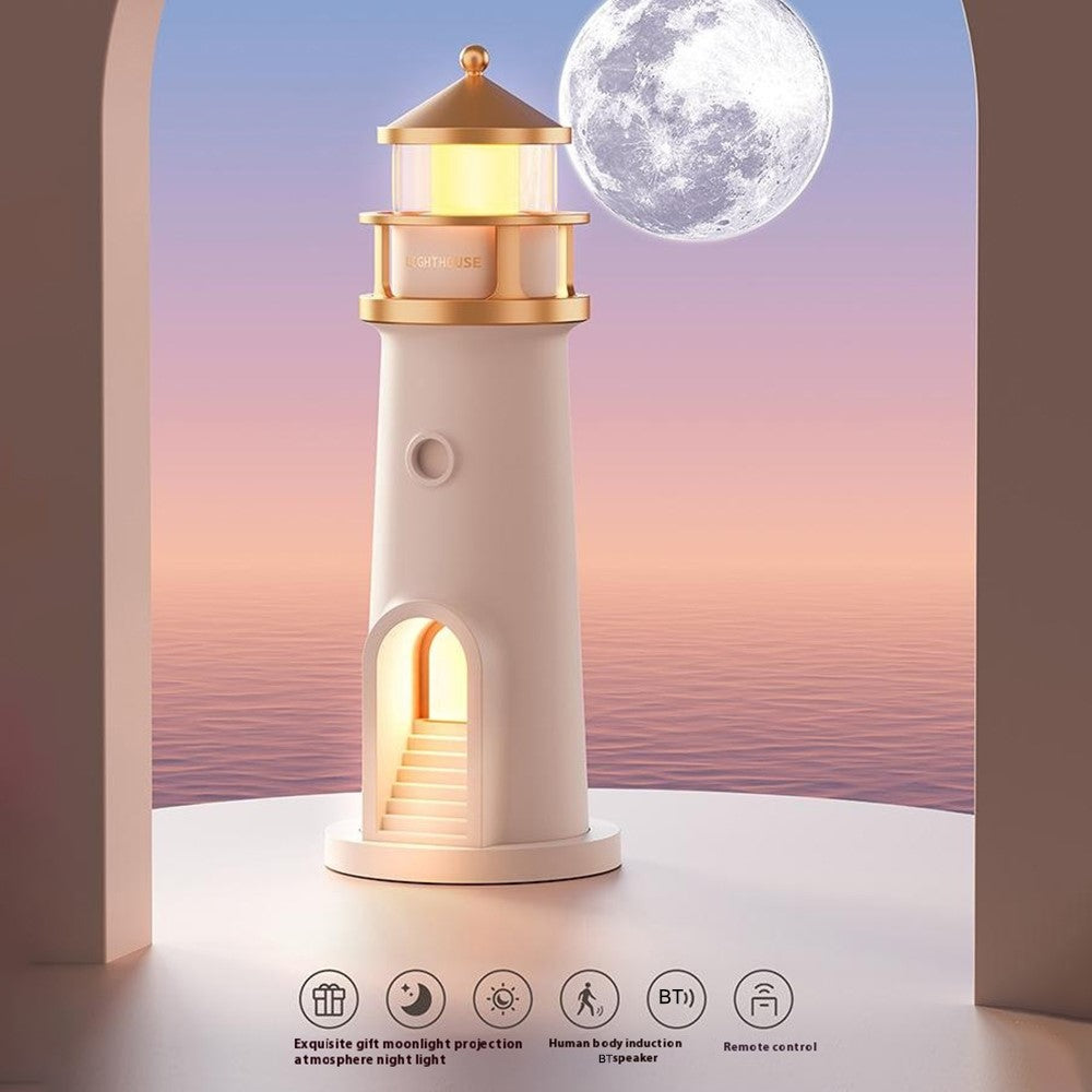 Moonlight Lighthouse Projector Lamp For Bedroom Desktop Bedside  Ambient Night Light
