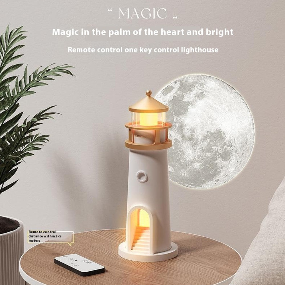 Moonlight Lighthouse Projector Lamp For Bedroom Desktop Bedside  Ambient Night Light