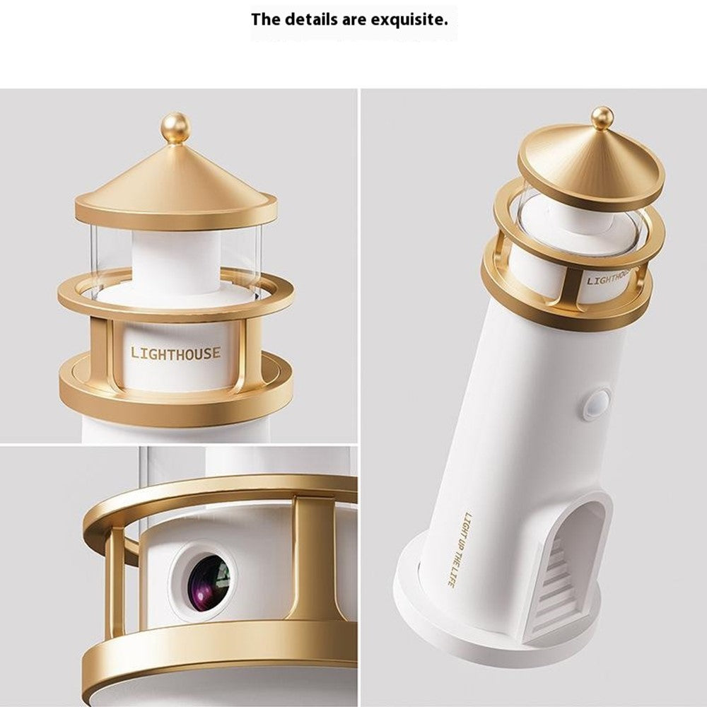 Moonlight Lighthouse Projector Lamp For Bedroom Desktop Bedside  Ambient Night Light