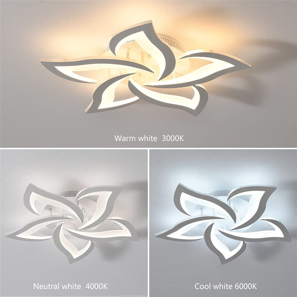 Remote Control Ceiling Light for Bedroom Living Room Modern LED Dimmable Lamp with Memory Function