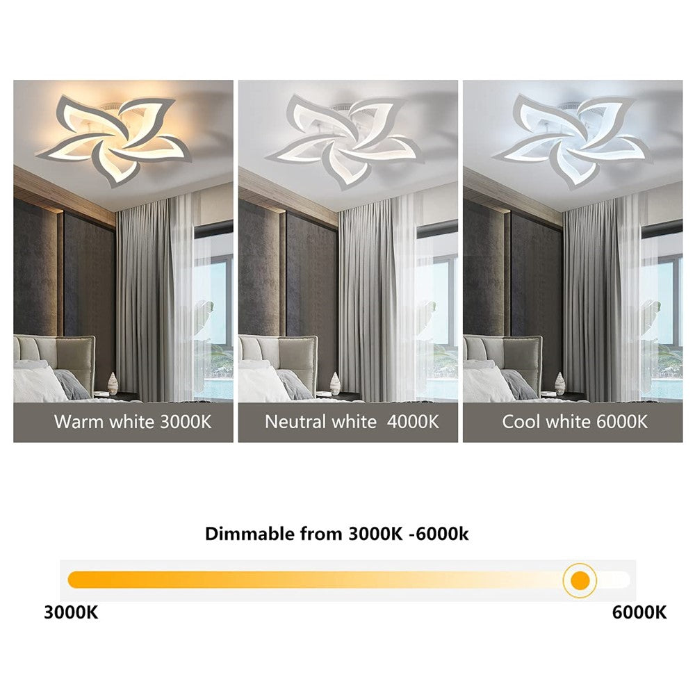 Remote Control Ceiling Light for Bedroom Living Room Modern LED Dimmable Lamp with Memory Function