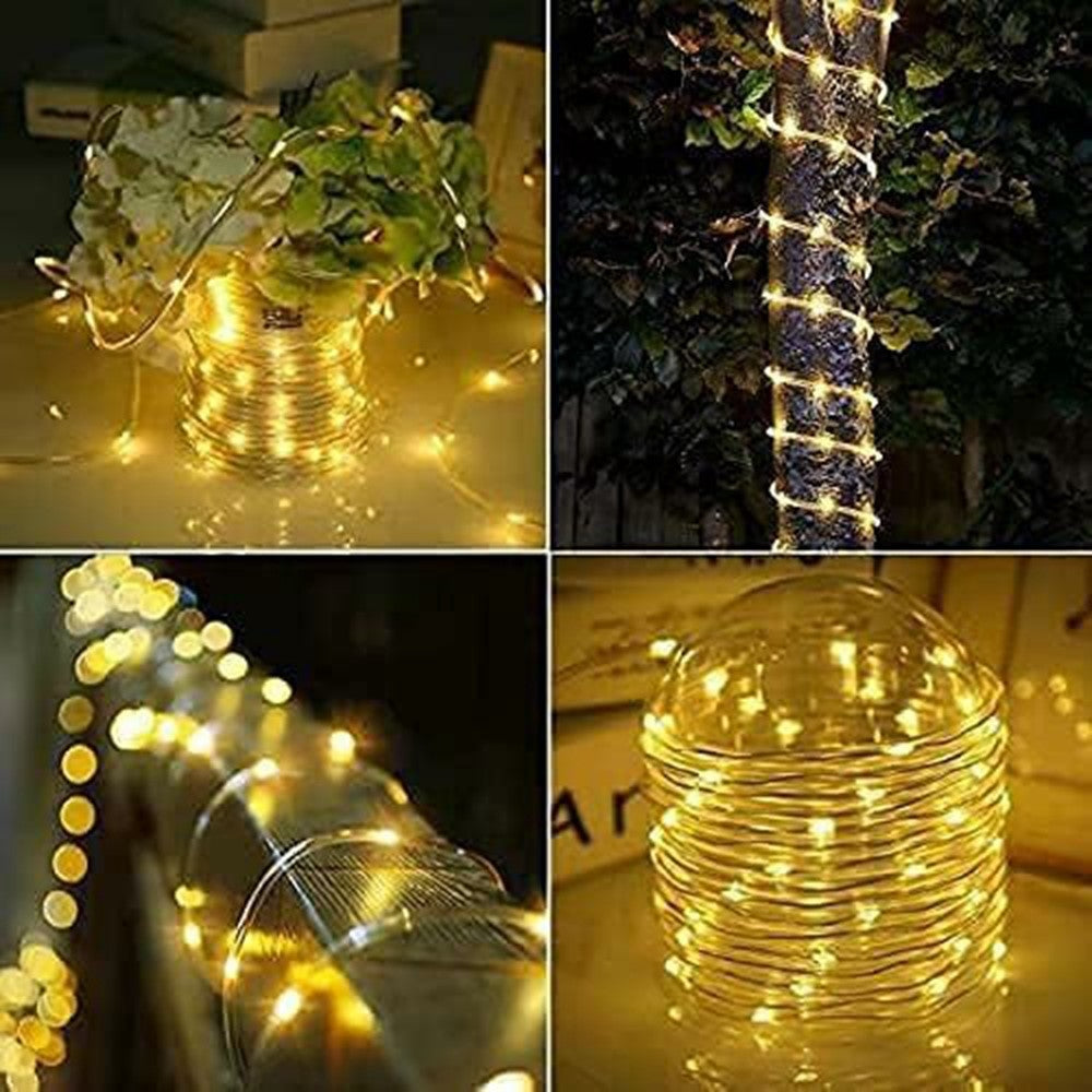 22m 200 LED 8 Modes Solar String Light PVC Copper Wire Holiday Decorative Lamp with Remote Control