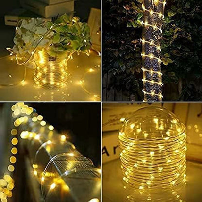 22m 200 LED 8 Modes Solar String Light PVC Copper Wire Holiday Decorative Lamp with Remote Control