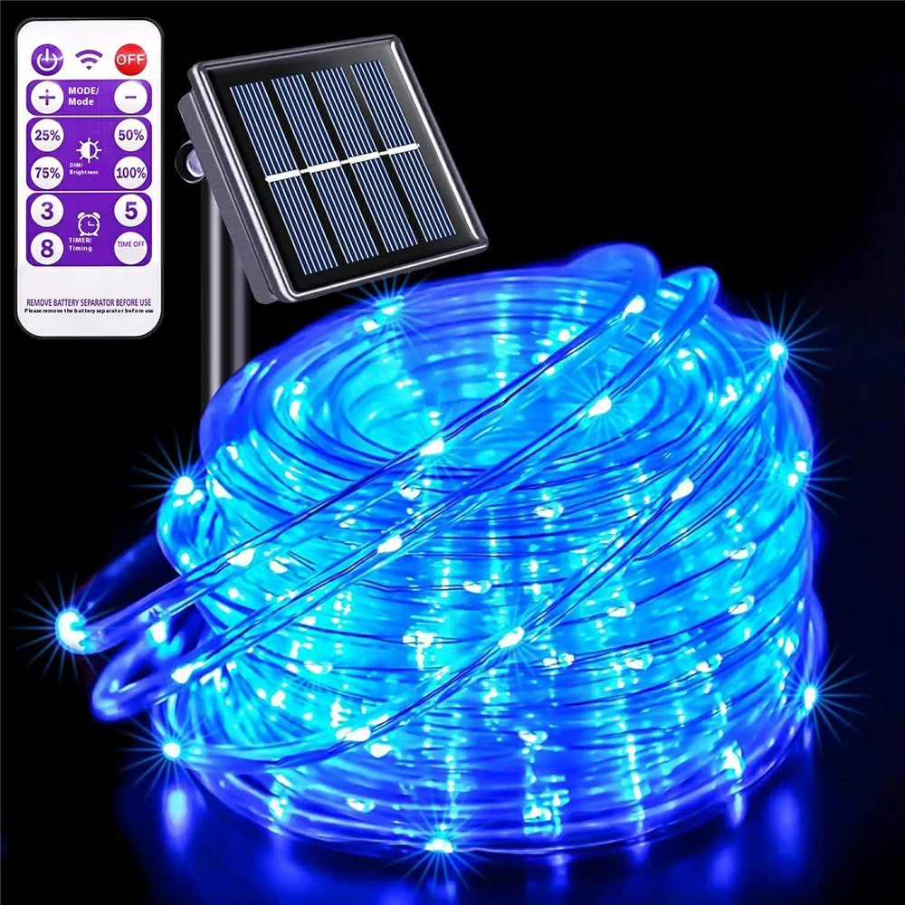 22m 200 LED 8 Modes Solar String Light PVC Copper Wire Holiday Decorative Lamp with Remote Control
