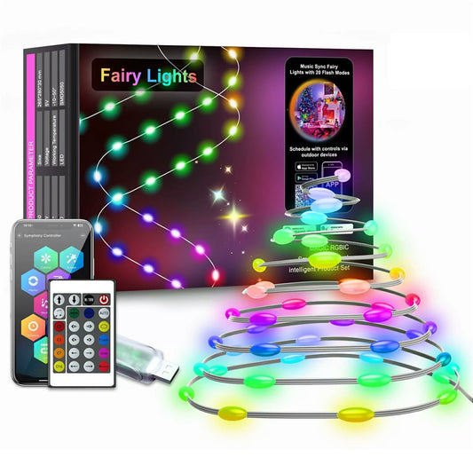 LXDC042 Smart LED String Lights 15M 150 LEDs Christmas Party Decoration Lights App Controlled