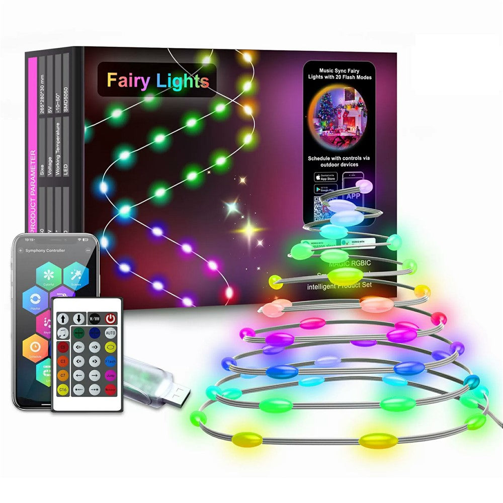 LXDC042 Smart LED String Lights 20M 200 LEDs Christmas Party Decoration Lights App Controlled