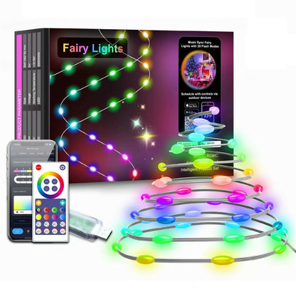 LPX041 Smart LED String Lights 10M 100 LEDs WiFi / BT APP Control RGBIC Christmas Decoration Lighting