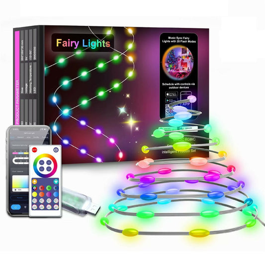 LPX041 Smart LED String Lights 10M 100 LEDs WiFi / BT APP Control RGBIC Christmas Decoration Lighting