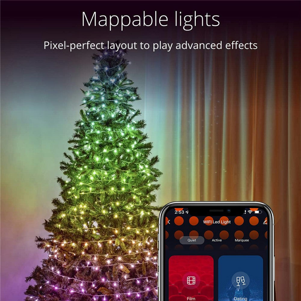 LPX041 Smart LED String Lights 10M 100 LEDs WiFi / BT APP Control RGBIC Christmas Decoration Lighting