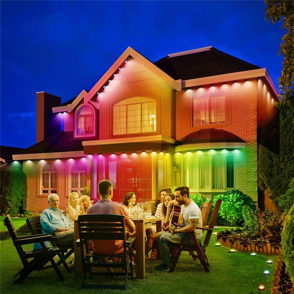 WY021 15m 30-LED Smart Outdoor Eaves Light Waterproof App Control Light String RGB Ambiance Lamp