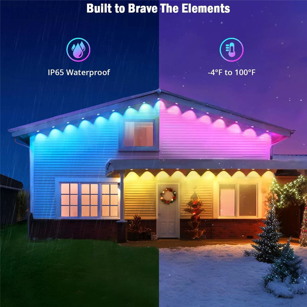 WY021 30m 60-LED Smart Outdoor Eaves Light Waterproof App Control Light String RGB Ambiance Lamp