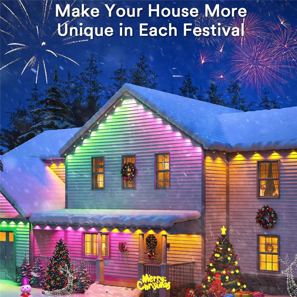 WY021 30m 60-LED Smart Outdoor Eaves Light Waterproof App Control Light String RGB Ambiance Lamp