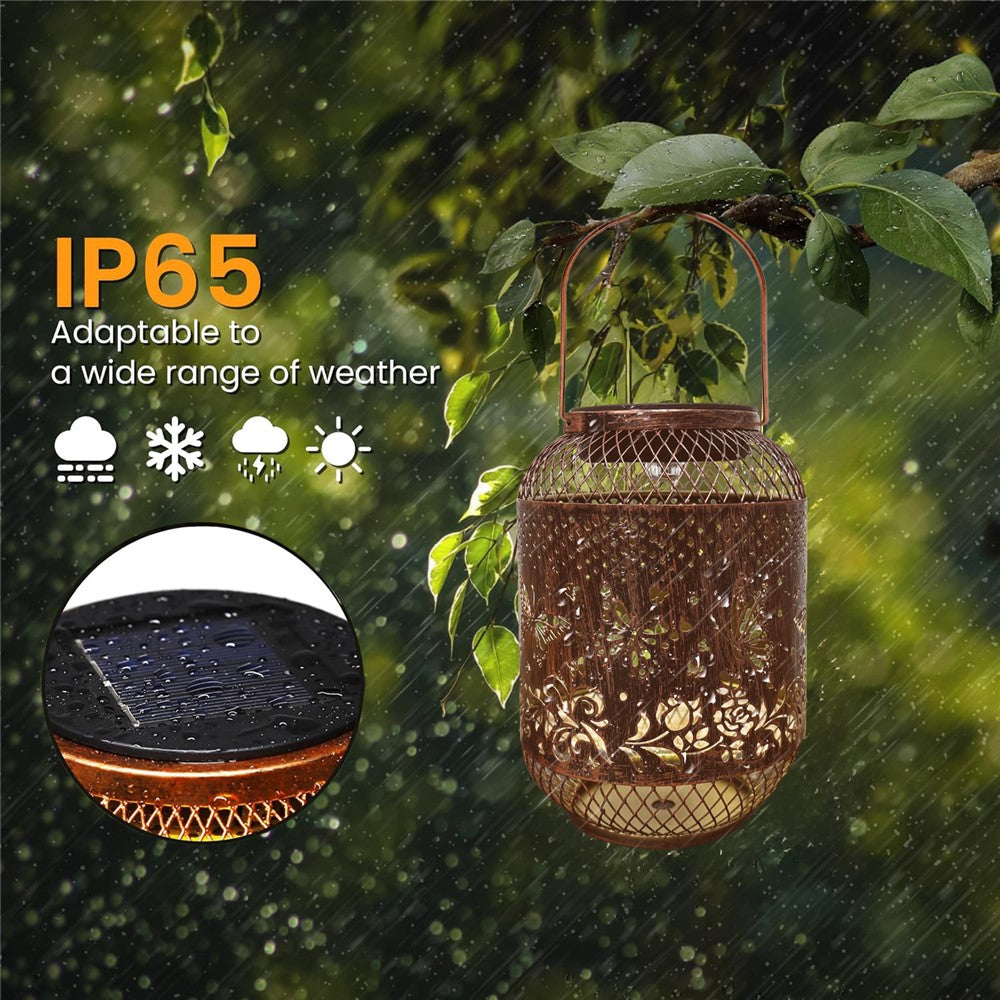 Solar Lanterns Outdoor IP65 Waterproof Metal Hanging Lantern Solar Lights for Garden Patio Lawn