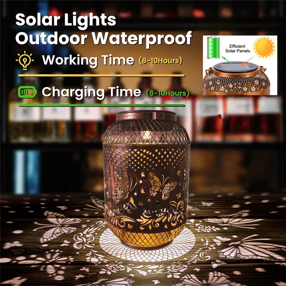 Solar Lanterns Outdoor IP65 Waterproof Metal Hanging Lantern Solar Lights for Garden Patio Lawn