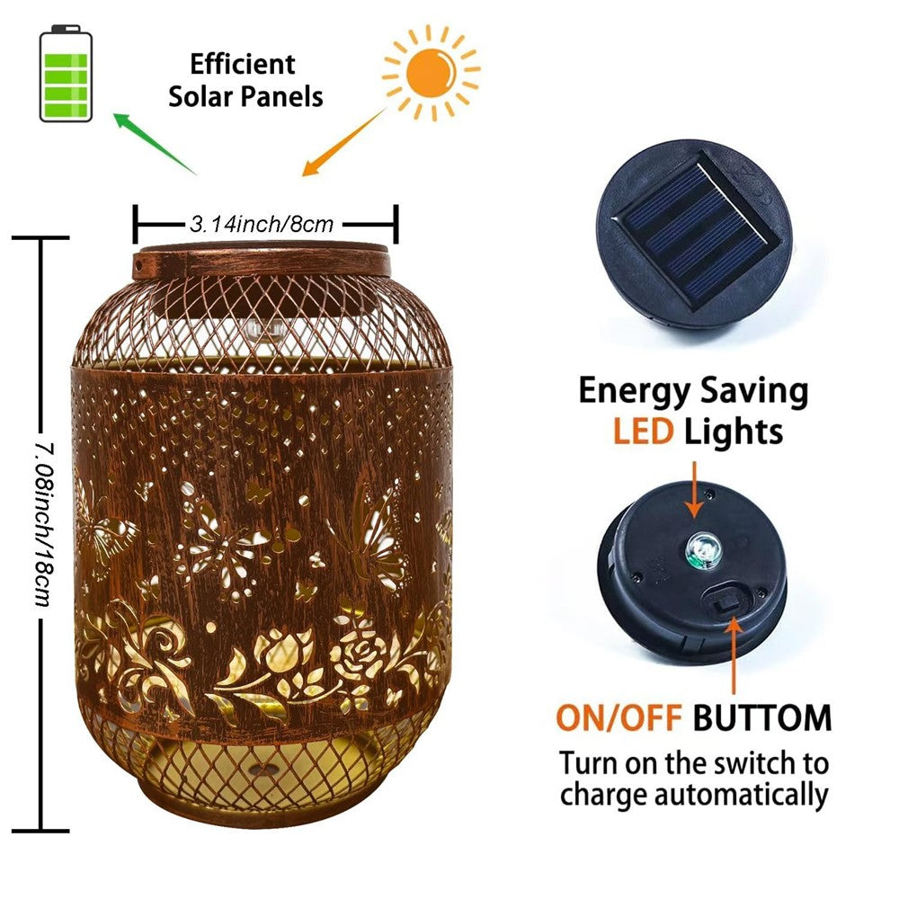 Solar Lanterns Outdoor IP65 Waterproof Metal Hanging Lantern Solar Lights for Garden Patio Lawn