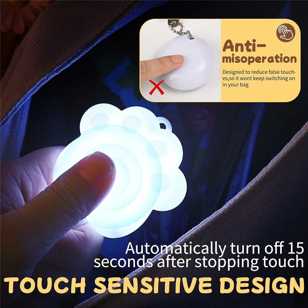 LED Touch Sensor Keychain Light USB-C Rechargeable Purse Handbag Light for Finding Items