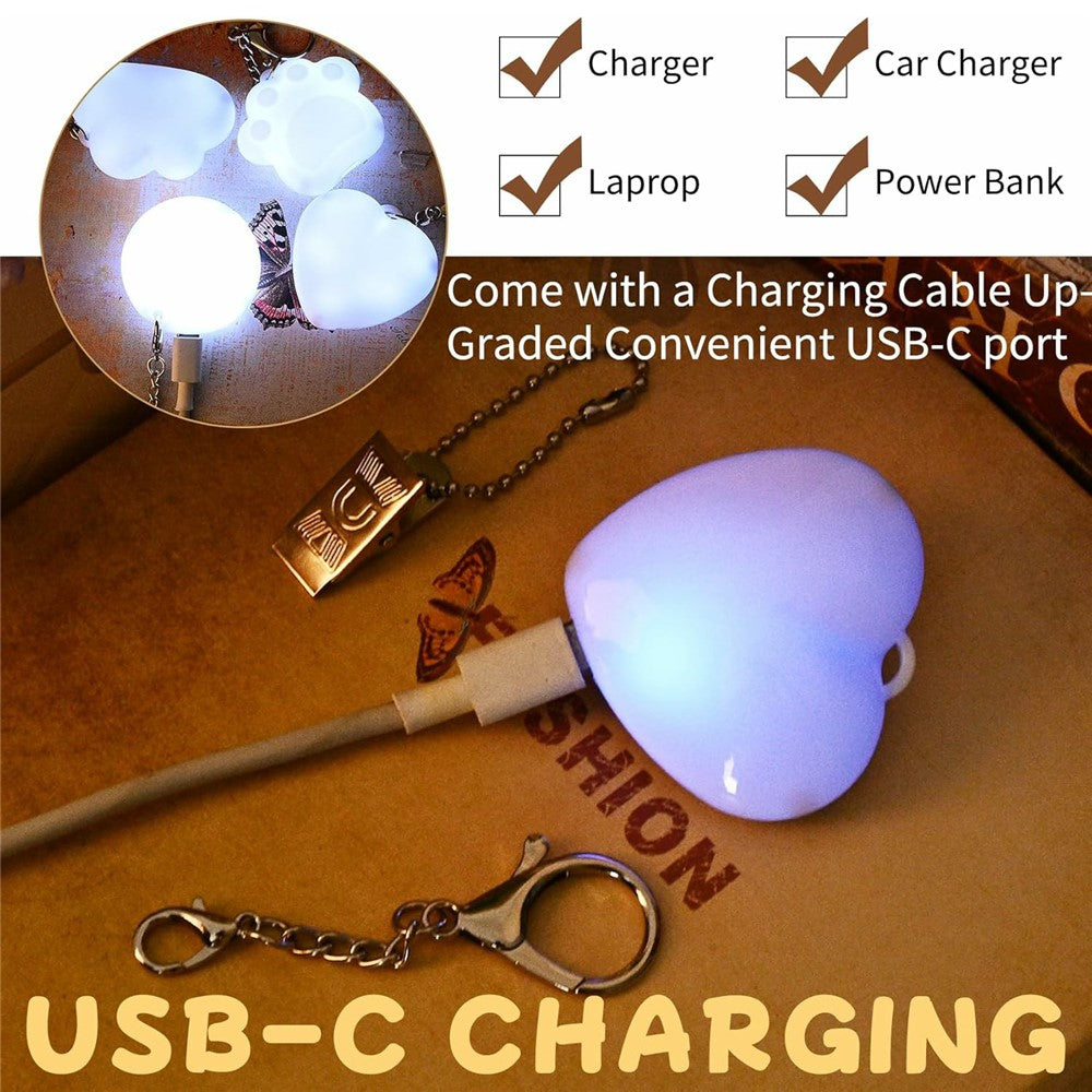 LED Touch Sensor Keychain Light USB-C Rechargeable Purse Handbag Light for Finding Items