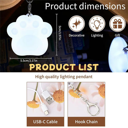 LED Touch Sensor Keychain Light USB-C Rechargeable Purse Handbag Light for Finding Items