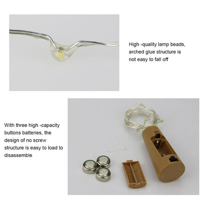 2m / 20-LED Wine Bottle Stopper Light Cork String Light Christmas Decoration Lighting for DIY Party Wedding