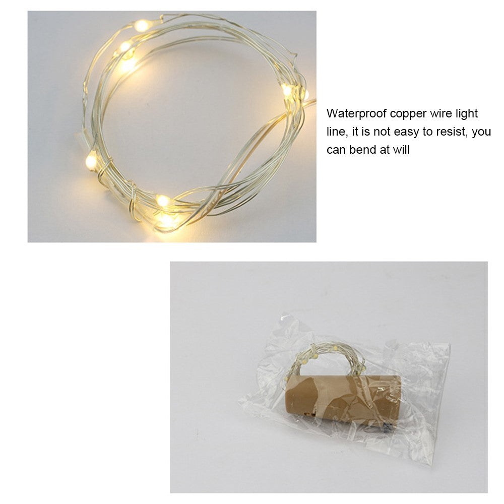 2m / 20-LED Wine Bottle Stopper Light Cork String Light Christmas Decoration Lighting for DIY Party Wedding