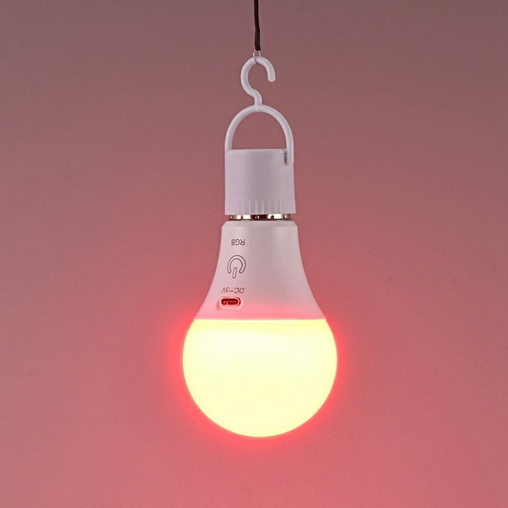 E27 RGB Rechargeable Light Bulb with Remote Control and Timer Dimmable Touch Control 2700