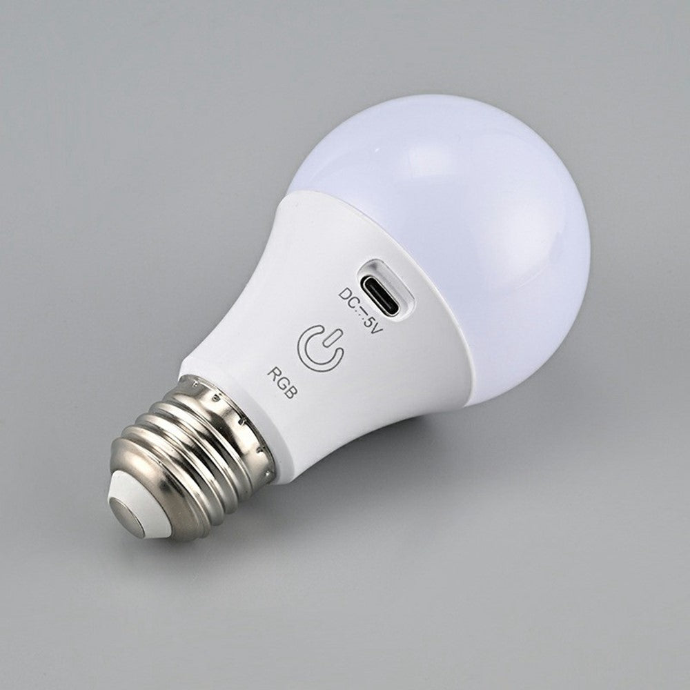 E27 RGB Rechargeable Light Bulb with Remote Control and Timer Dimmable Touch Control 2700