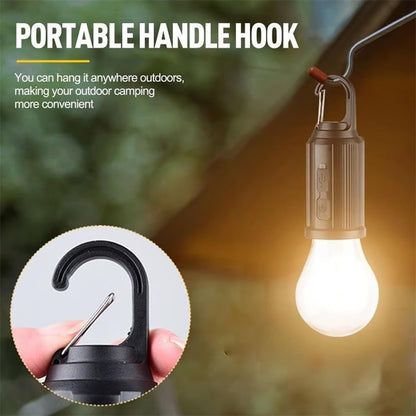 Solar Powered Hooked Camping Light Bulb 3 Modes Outdoor Tungsten Tent Lamp