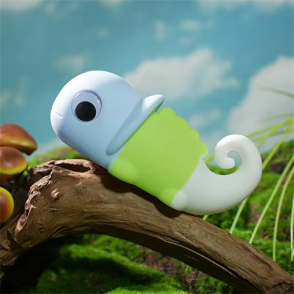 JXJA065B Cartoon Chameleon Shape Night Light for Kids Room Color Changing White Noise Bedside Lamp