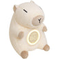 Cute Capybara Shape Plush Toy Bedside Lamp for Bedroom Alarm Clock with Night Light Birthday Gift