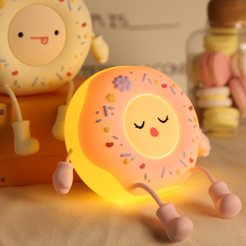 Cartoon Donut Shape Night Light Cute Bedside Lamp Nursery Feeding Light Birthday Gift