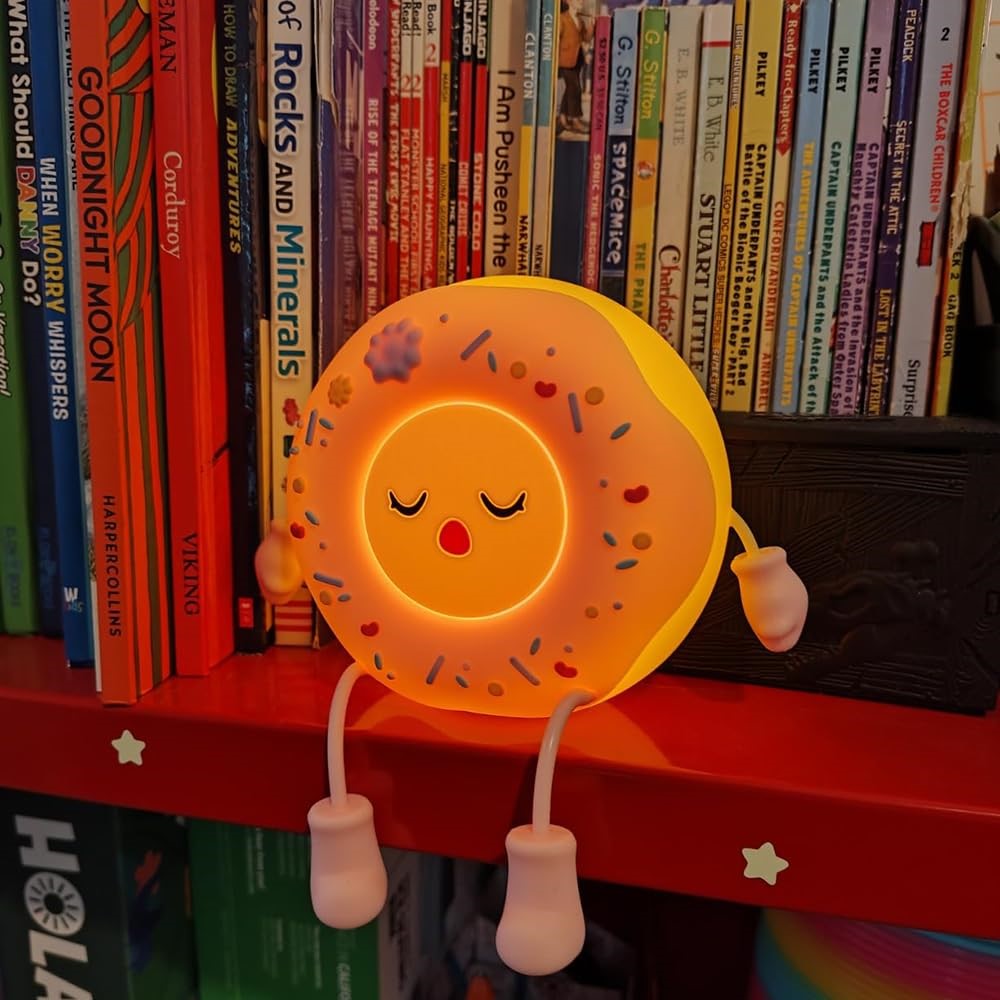 Cartoon Donut Shape Night Light Cute Bedside Lamp Nursery Feeding Light Birthday Gift