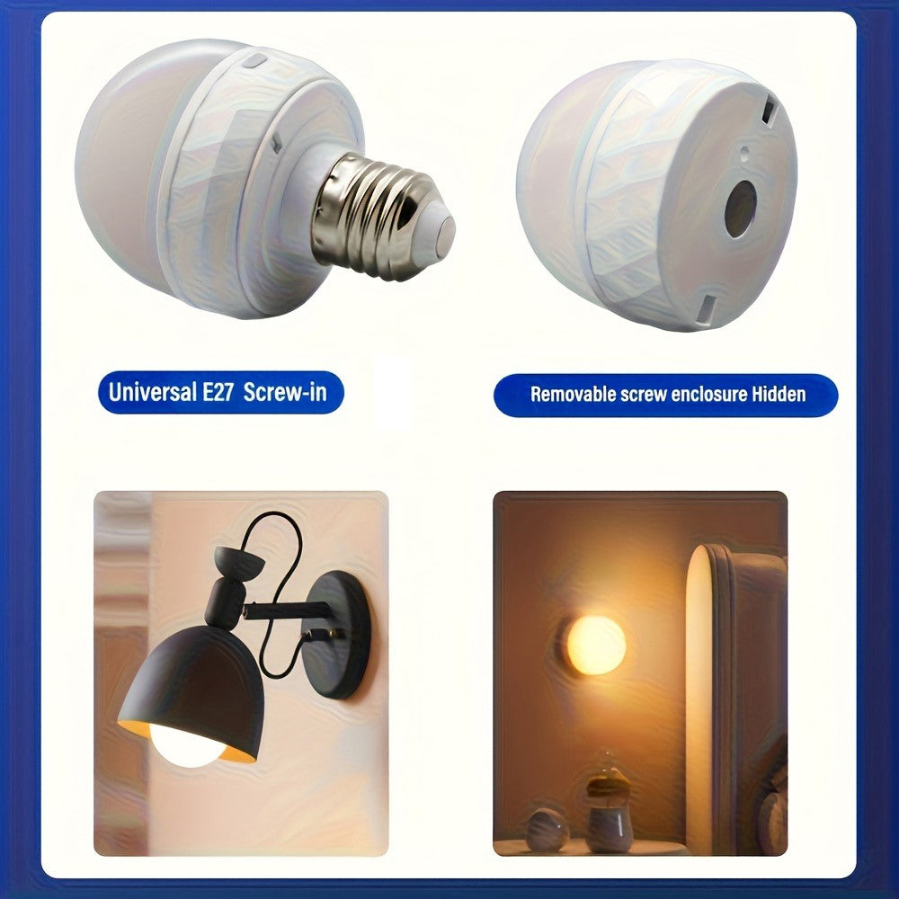 RGB Light Bulb Built-in 3600mAh Battery Remote Control Stepless Dimming LED Mood Light with Detachable E27 Base