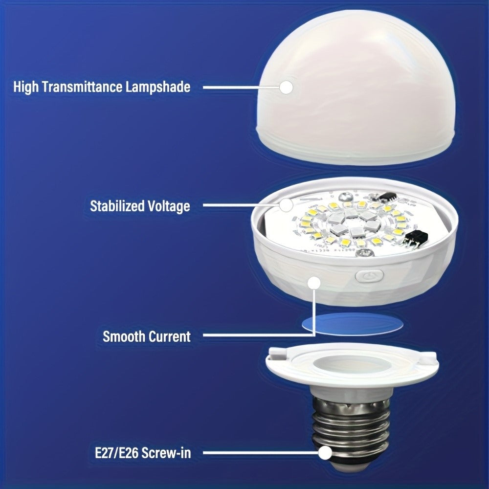 RGB Light Bulb Built-in 3600mAh Battery Remote Control Stepless Dimming LED Mood Light with Detachable E27 Base