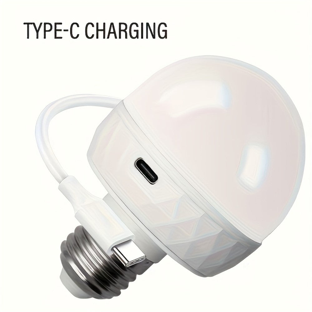 RGB Light Bulb Built-in 2500mAh Battery Remote Control Stepless Dimming LED Mood Light with Detachable E27 Base