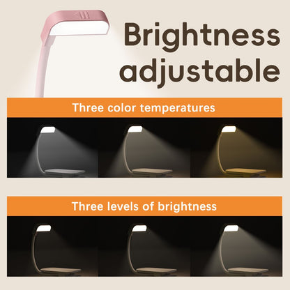 F26 3 Color Temperatures Clip-on Reading Light Mini LED Desk Lamp for Students Study