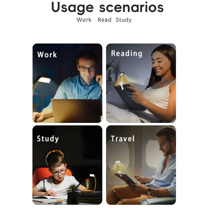 F26 3 Color Temperatures Clip-on Reading Light Mini LED Desk Lamp for Students Study