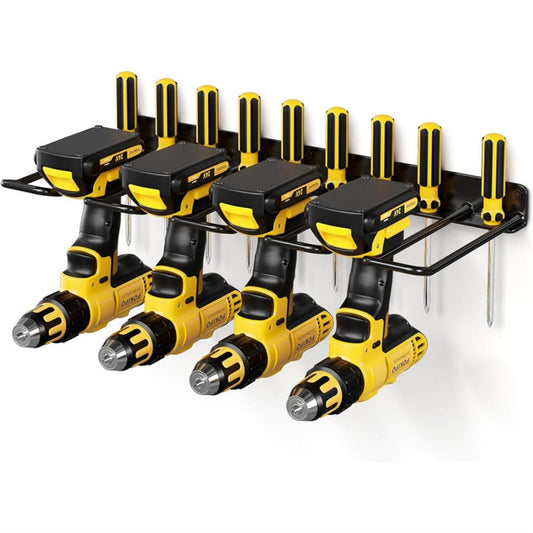Wall Mounted Drill Tool Organizer Rack Carbon Steel 100LBS Drawdrivers Slots Holder for Garage Workshop